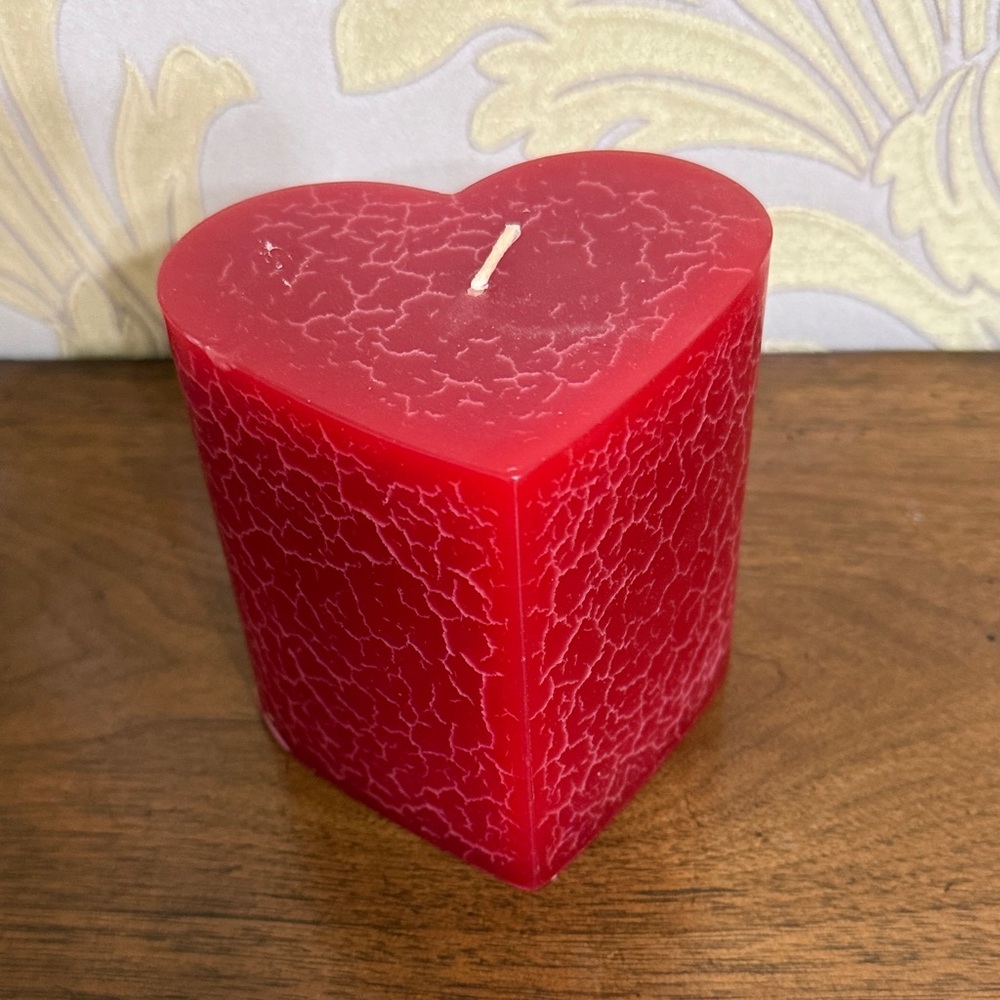 Longaberger heart shaped pillar candle.